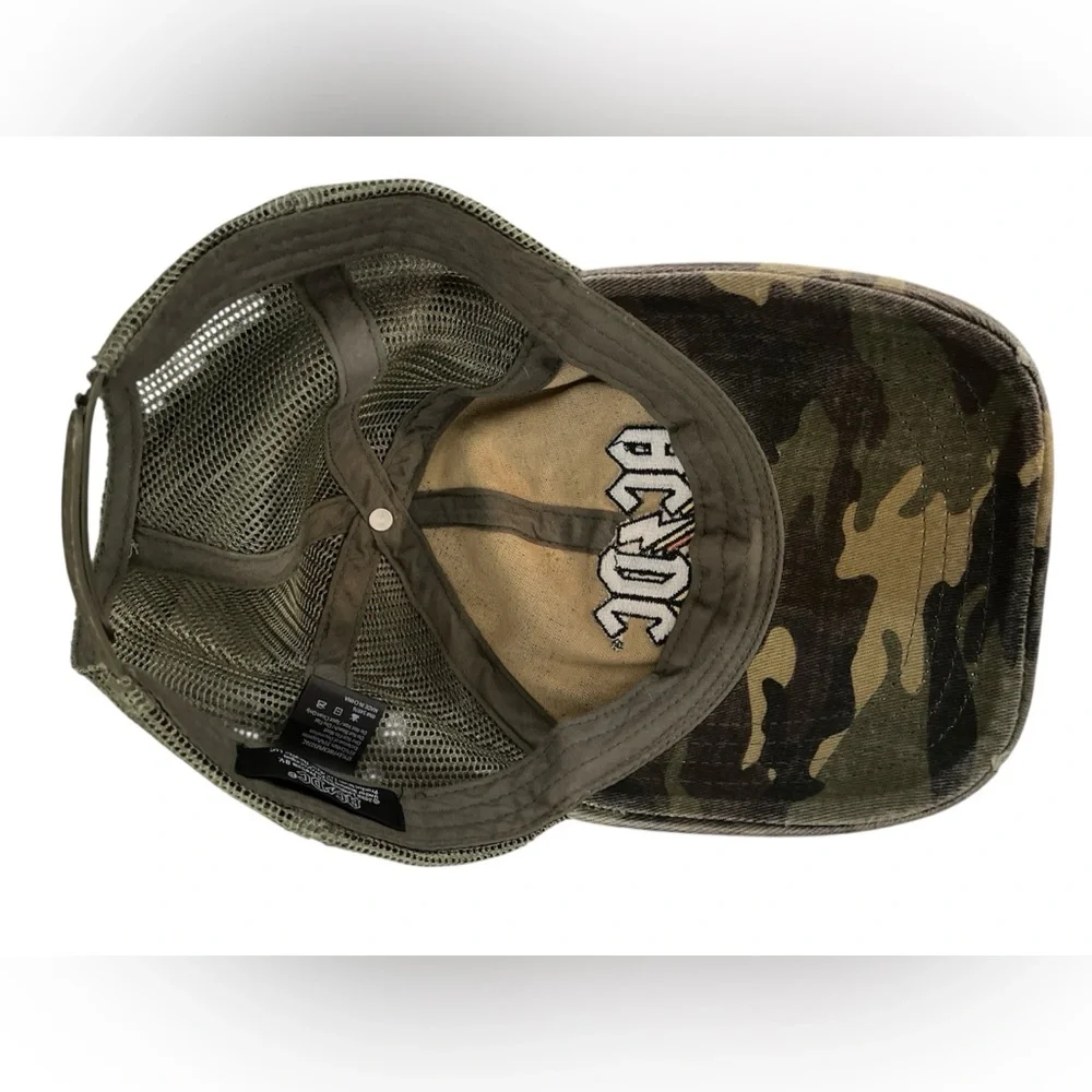 AC/DC Embroidered Camouflage Distressed Net SnapBack - Picture 9 of 9